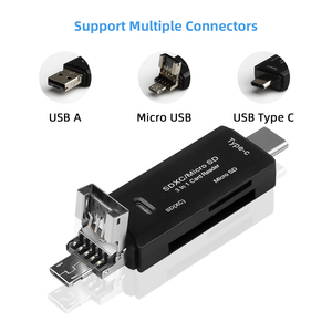 便携式卡适配器3合1 USB-C USB-一款微型USB摄像头存储卡读卡器，适用于电脑笔记本电脑智能手机平板电脑 - Product Image 3
