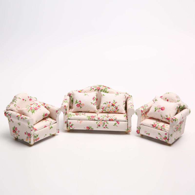 Powder cloth flower sofa suit