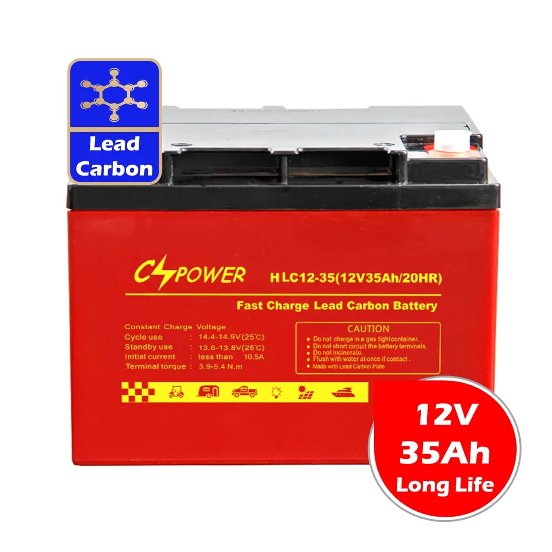 CSPower 12V 35Ah poder armazenamento chumbo carbono bateria-cadeira de roda elétrica China fabricante HLC12-35 VS Rolos RIT