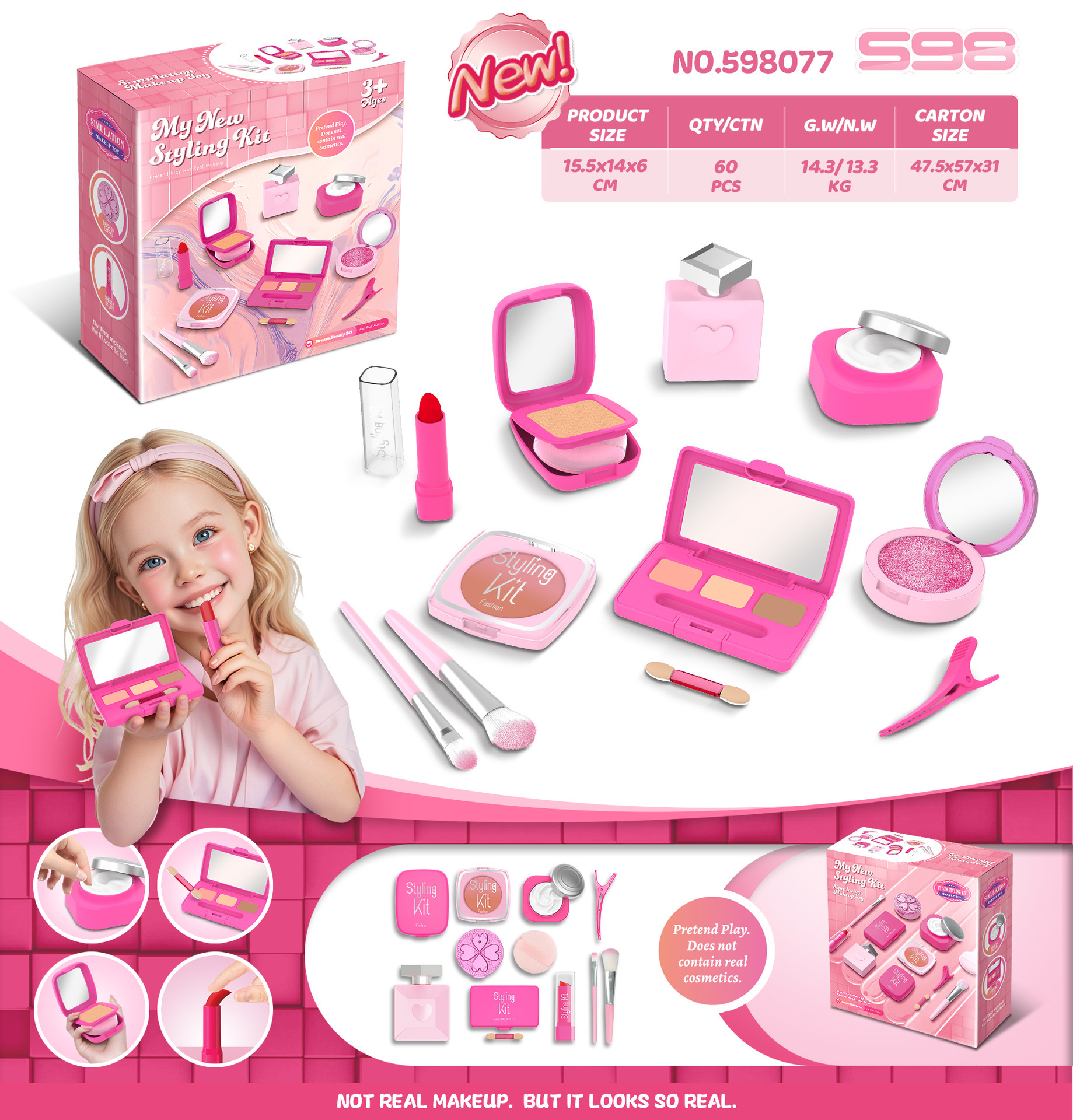 Nouveau produit rose dans une boîte de couleur 077