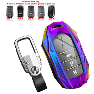 เคสฝาครอบกุญแจรถสำหรับ Toyota กุญแจรีโมทโลหะผสมสังกะสีพร้อมพวงกุญแจเหมาะสำหรับ2021-2022 Venza RAV4 PRIME Sienna Land Cruiser Fortuner Mirai - Product Image 3