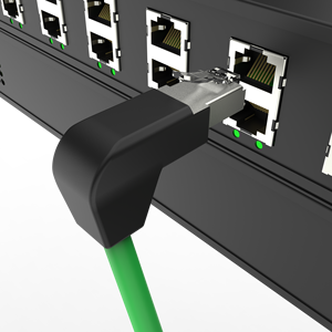 Para MARVTECH Cat5e/Cat6 Ethernet EZ Shield ángulo recto RJ45 conector cadena de arrastre Para conectores de PC industriales - Product Image 1