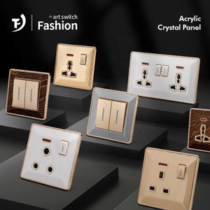 Tyelc 3D Diamond 1 Gang <strong>Switch</strong> MF 5 Pin 2 USB <strong>Socket</strong> British Power <strong>Socket</strong> Wall <strong>Switch</strong> <strong>Socket</strong> <strong>With</strong> USB Ports - Product Image 2