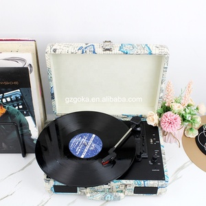 Tocadiscos gramófono tocadiscos Reproductor de discos de vinilo vertical actualizado con diente azul - Product Image 1