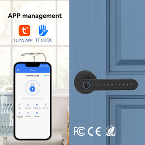 Kasman nguồn giá thông minh cửa xử lý Nhà cung cấp Euro Lỗ mộng màu đen đơn giản Mini TT vân tay cổng khóa cho cửa - Product Image 3