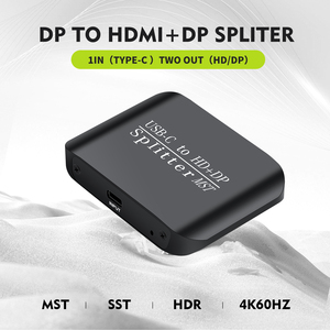 USB-C to <strong>HDMI</strong>+DP <strong>Splitter</strong> MST/SST <strong>1</strong> in <strong>2</strong> Out USB-C Type-C Switch <strong>Splitter</strong> <strong>1</strong> in <strong>2</strong> Out 4K60hz/1080P60hz Support 3D/HDR - Product Image 3