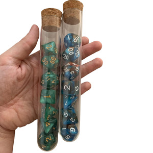 100 farklı stilleri karıştırma renk 7 adet şeffaf çokyüzlü zar Set plastik şişe için D & D rol oynayan masa oyunları - Product Image 2