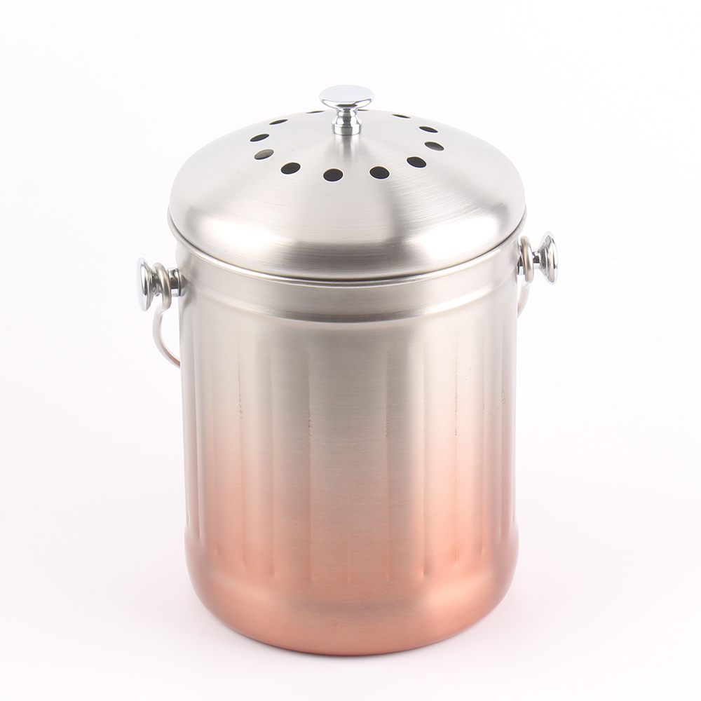 1.3Gallon with 2 Free Odor Absorbing Filters Stainless Steel Compost Bin Kitchen Countertop Compost Bin