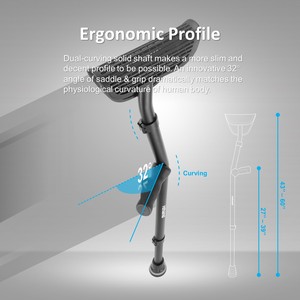 סריס בית השחי מתכווננת רפואית מתחת לרציף רגליים מקביים למבוגרים ניידים - Product Image 5