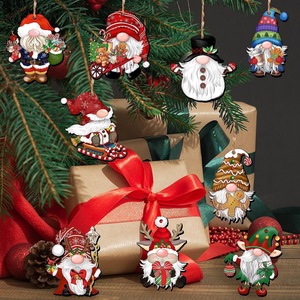 12pcs 24pcs36pcsクリスマスツリーの装飾品ぶら下げ老人ドワーフフェイスレスドール木製クリスマスツリーペンダント