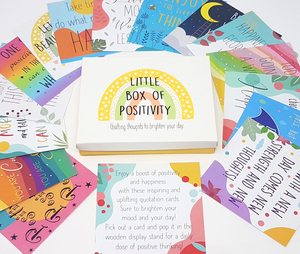 Positivity Cards With Wooden Stand <strong>Positive</strong> Motivation Cards <strong>Positive</strong> Affirmation Cards - Product Image 1