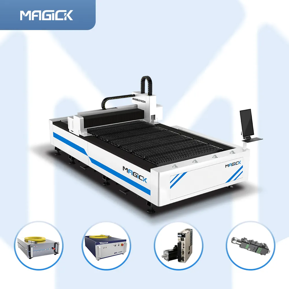 MKLASER เครื่องตัดเลเซอร์ไฟเบอร์3015,1000W 1500W 3000W CNC สำหรับตัดแผ่นอลูมิเนียมเหล็กสแตนเลส