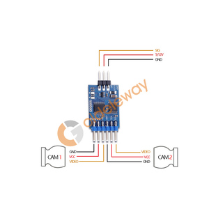 Conmutador de video de cámara FPV dual con módulo de video dual de señal PWM de control remoto triple - Product Image 5