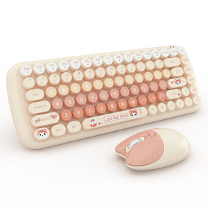 La nueva combinación de ratón y teclado inalámbrico de máquina de escribir colorida de 2,4G con teclas redondas en stock - Product Image 4