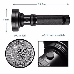 Đèn Pin UV Công Suất Cao 395 NM 100 Đèn LED Troch Siêu Tím Ánh Sáng Bọ Cạp Thú Cưng Phát Hiện Nước Tiểu Đèn Pin - Product Image 2