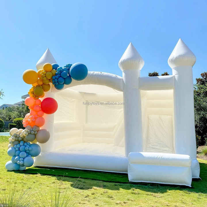 15x14x10ft Géant Blanc Jumper Château Gonflable Décorations De Mariage Maison De Rebond Blanc avec Toboggan pour Enfants Fête De Mariage Famille