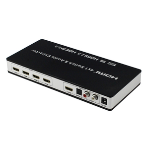 Conmutador HDMI de 4 puertos 4K @ 60Hz Conmutador HDMI de 4 en 1 salida con extractor de audio - Product Image 2