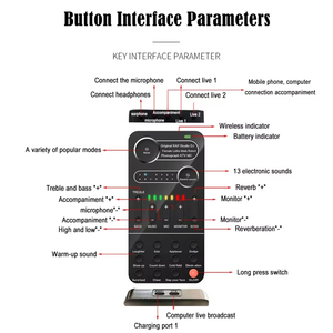 Voice Changer Device Multi Languages Karaoke Function Beautifying Universal Portable Sound Changer Card Fine Tuning for Live - Product Image 3