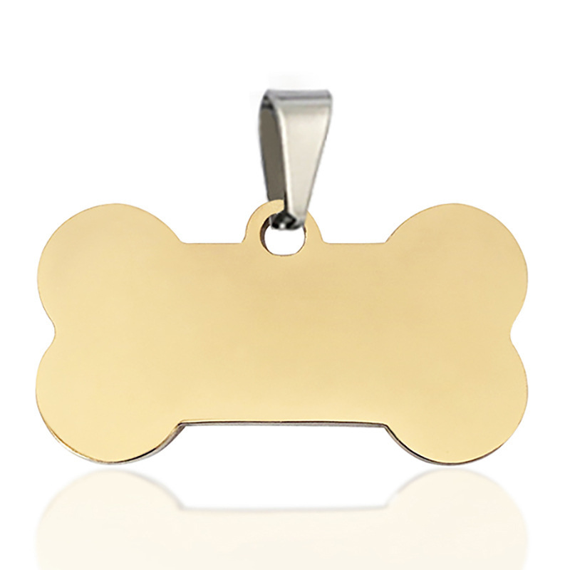 Etiqueta de perro del oro de la forma del hueso
