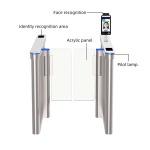 Hohe sicherheit RFID optische gesicht anerkennung fußgänger access control schwingen drehkreuz barriere geschwindigkeit tor system für hotels - Product Image 3