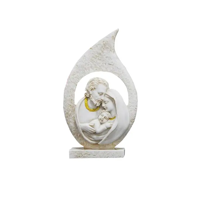 Decoración de mesa religiosa, estatua de poliresina blanca, nacimiento del bebé, Jesús y María