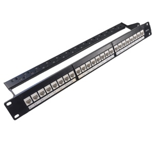 CAT6 24 puertos 1U 19 pulgadas Modula Patch Panel UTP RJ45 Módulo acoplador en línea Patch Panel adaptador Keystone Jack Patch Panel - Product Image 1
