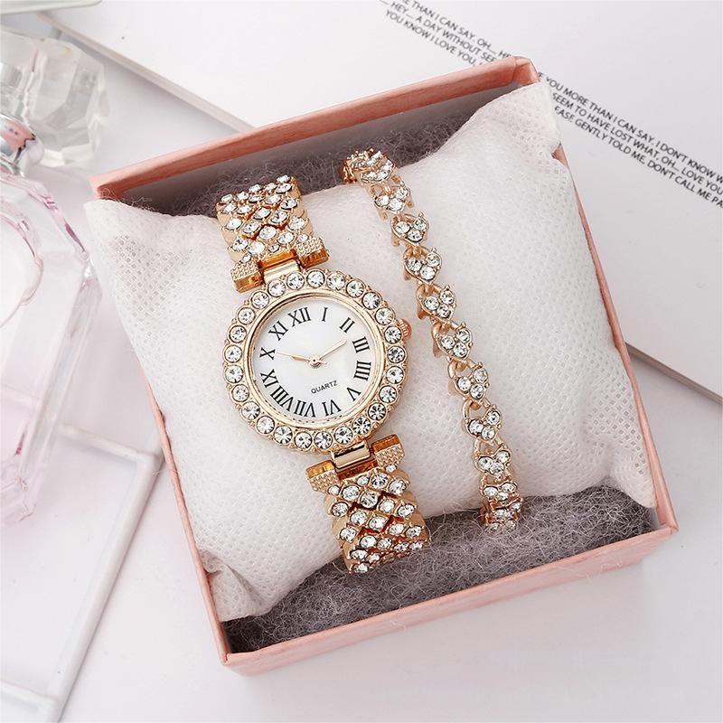 Gold watch+bangle+box