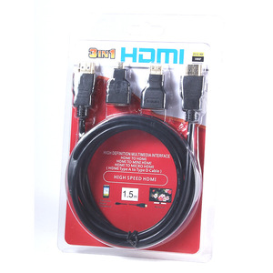 1,5 M 3-en-1 HDMI macho a macho HDTV 1,4 Cable con Micro HDMI Mini adaptador para cámara de altavoz de monitor de computadora - Product Image 5