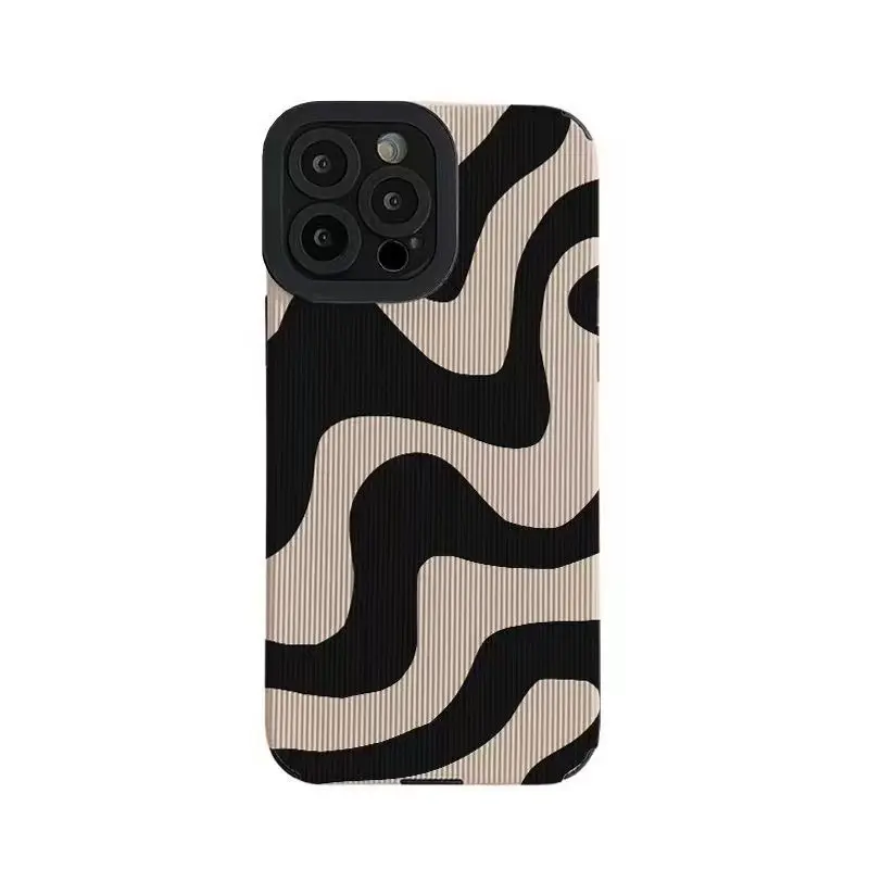 جراب الهاتف المحمول Zebra Stripe لهواتف iPhone 15 14 Pro Max 11 12 13 7 8 Plus X XS Max XR غطاء حماية خلفي مصنوع من السيليكون الناعم المضاد للصدمات