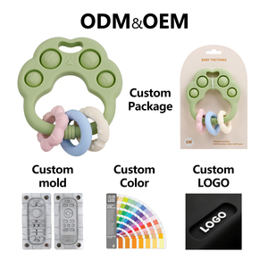 Kleurrijke Kauwgom Rubber Baby Sensorische Bijtring Armband Siliconen Tandjes Rammelaar Speelgoed Baby Diy Siliconen Bijtringen Tandjes Speelgoed - Product Image 5