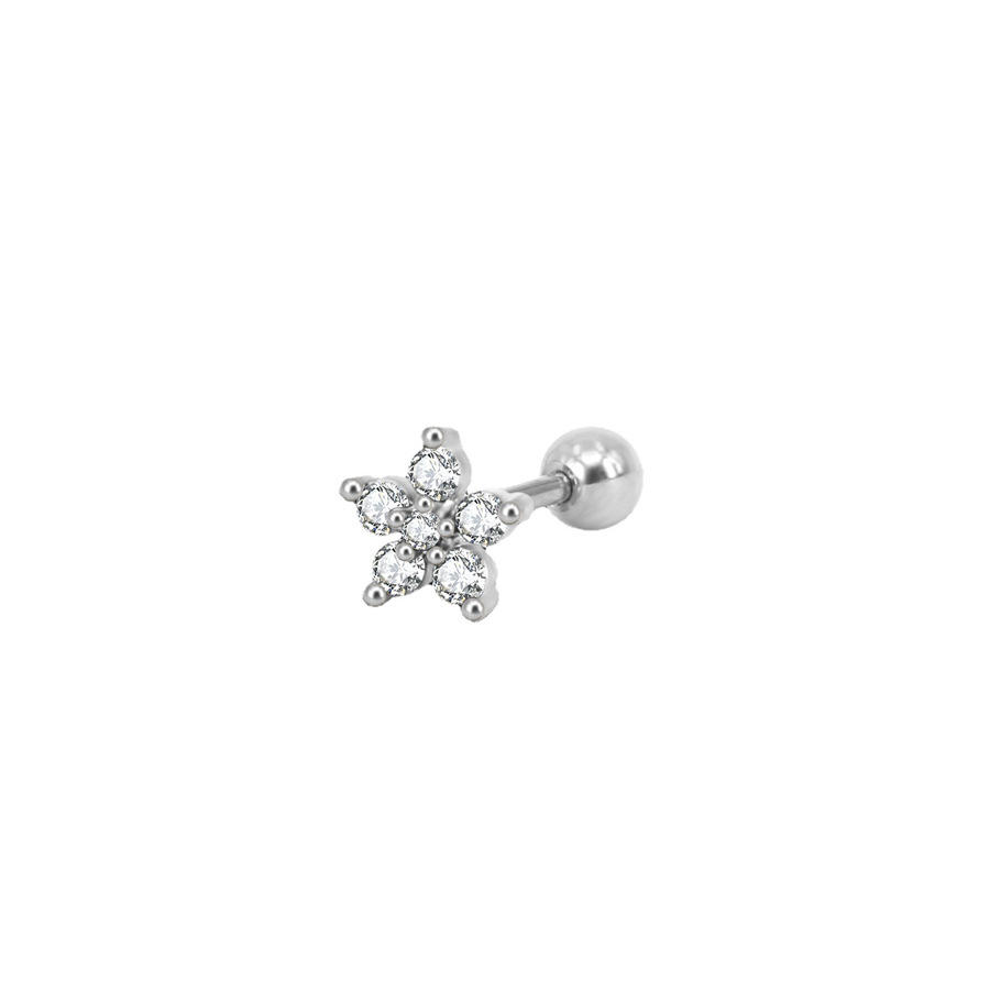 Six-petaled silver-white-981