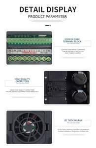 Controladores de frecuencia variable de 400W al por mayor, pantalla LCD trifásica 0-440V, convertidor de frecuencia ajustable, controlador de velocidad
