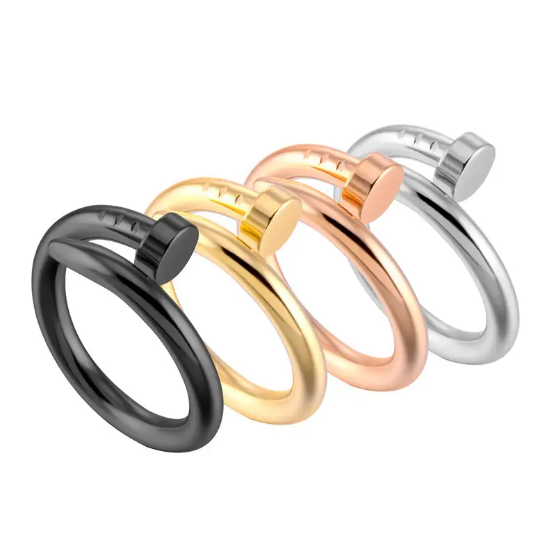 2022 नई आगमन गर्म बिक्री स्टेनलेस स्टील क्लासिक पेंच प्यार की अंगूठी सोने की अंगूठी पुरुषों के लिए कील की अंगूठी