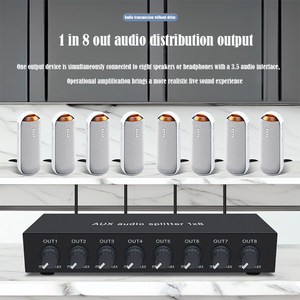 <strong>Audio</strong> Distributor AUX-108 <strong>1</strong> in 8 Out <strong>1</strong> in 8 Out 8 Hi-fi Stereo with Tone - Product Image 4