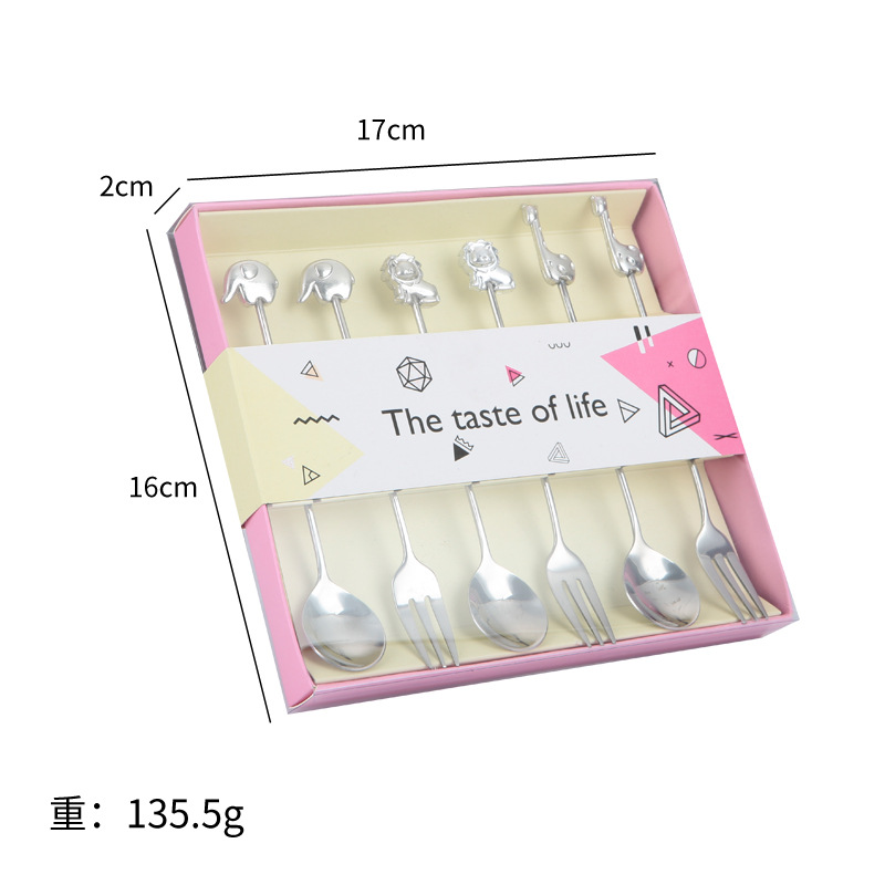 6pcs fourchette et cuillère en argent