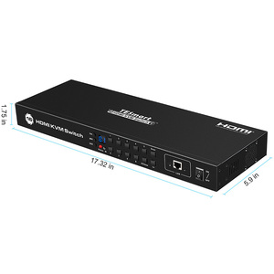 TESmart百思买1U机架式4K 16端口KVM交换机，适用于带EDID和RS232的服务器 - Product Image 1