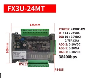 FX3U 24MR 24MT 14 вход 10 релейный выход RS232 RS485 38400bps PLC программируемый логический контроллер 6AD 2DA OEM поддерживается - Product Image 5