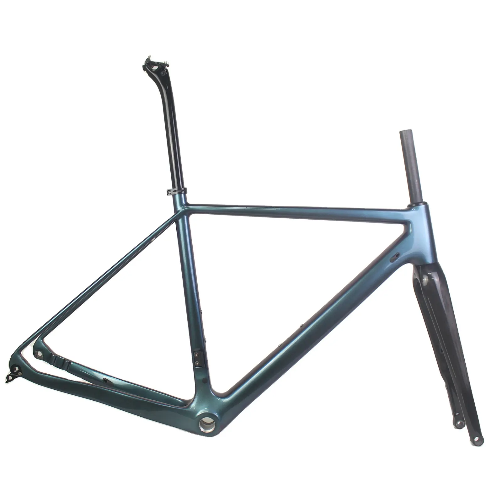 2023 camaleonte colore carbonio ghiaia telaio freno a disco telaio Max pneumatici 700 * 40C, ghiaia telaio ciclocross perno passante 142*12 freno a disco