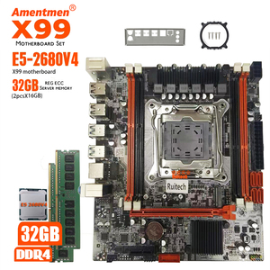 ขายดีมาเธอร์บอร์ด X99พร้อม Xeon E5 2680 V4 LGA2011-3ซีพียู2ชิ้น x 16GB = 32GB RAM Memory REG ECC DDR4ช่องคู่ - Product Image 2