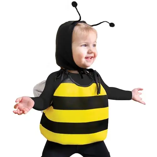 Disfraz de abeja con pieza para la cabeza, disfraz de Halloween bonito y ajustable para niñas y niños para fiesta temática o de disfraces
