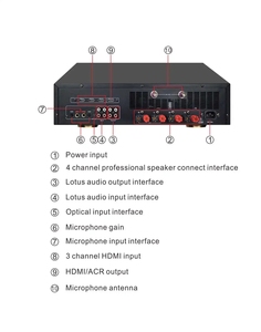 Amplificador de potencia DSP 1 en 1, potencia de 450W para altavoz profesional de 2 vías y subwoofer activo - Product Image 5