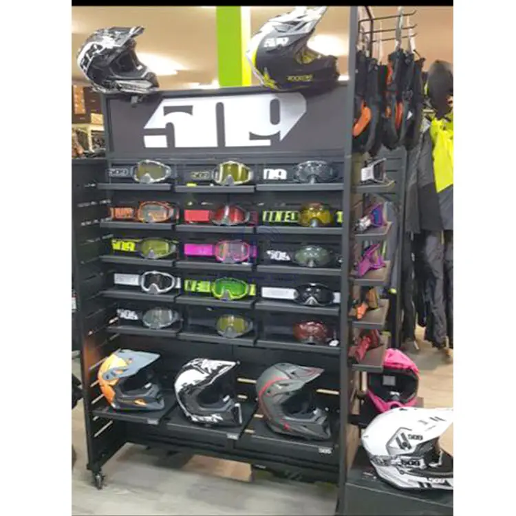 Display Tower Store Shop Retail Motorcycle Helmet Display Stand Floor Standing Bicycle Helmet Hat Display Rack