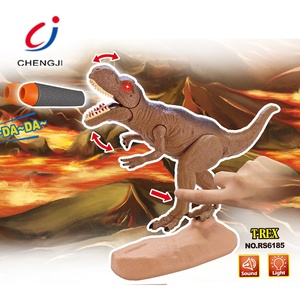 T-Rex 动物模型塑料恐龙玩具套装，电池供电的恐龙与光和声音 - Product Image 1