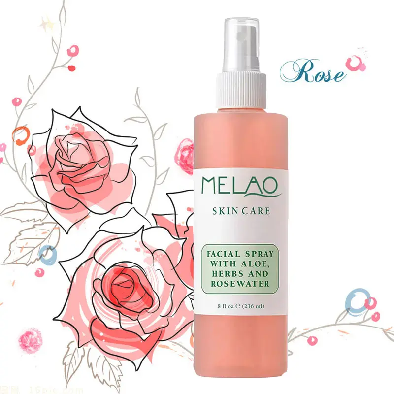 Vente en gros de vaporisateur d'eau de rose blanchissant de toner pour le visage naturel hydratant anti-rides bio pur