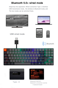 键盘75% 兼容Windows和Ma c系统Gateron开关低剖面无线机械键盘 - Product Image 5