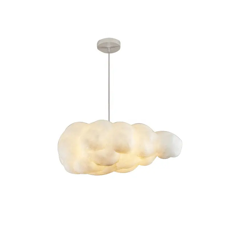 Yaratıcı basit beyaz bulut kolye işık alışveriş merkezi metal tavan asılı lambaları merdiven dekoratif avize