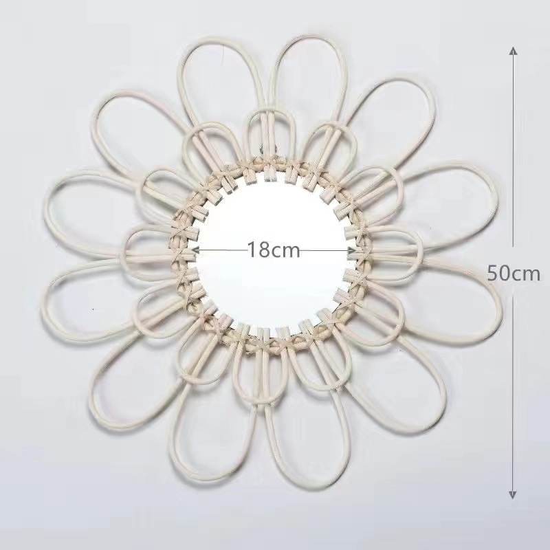 XH22-037 Rattan Mirror 50cm Original Color