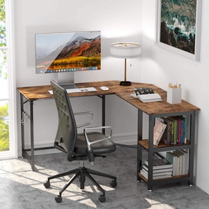 L Shaped <strong>Computer</strong> Desk, Corner Office Desk Writing Study Table with Storage Shelves, Multi-Usage Large Long Home Office Desk Ga - Product Image 1