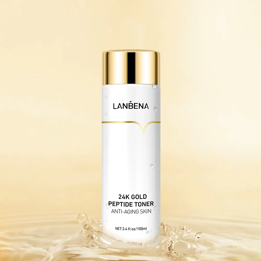 LANBENA vendita calda sbiancamento anti invecchiamento della pelle del viso 24k oro peptide toner spedizione gratuita