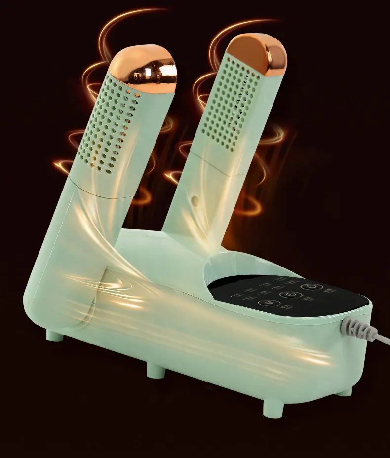 CE portatile pieghevole scarpetta asciugatrice scarponi da neve calzini deodorante con deumidificatore di calore 360 gradi 4 modalità 300W pulsante di controllo
